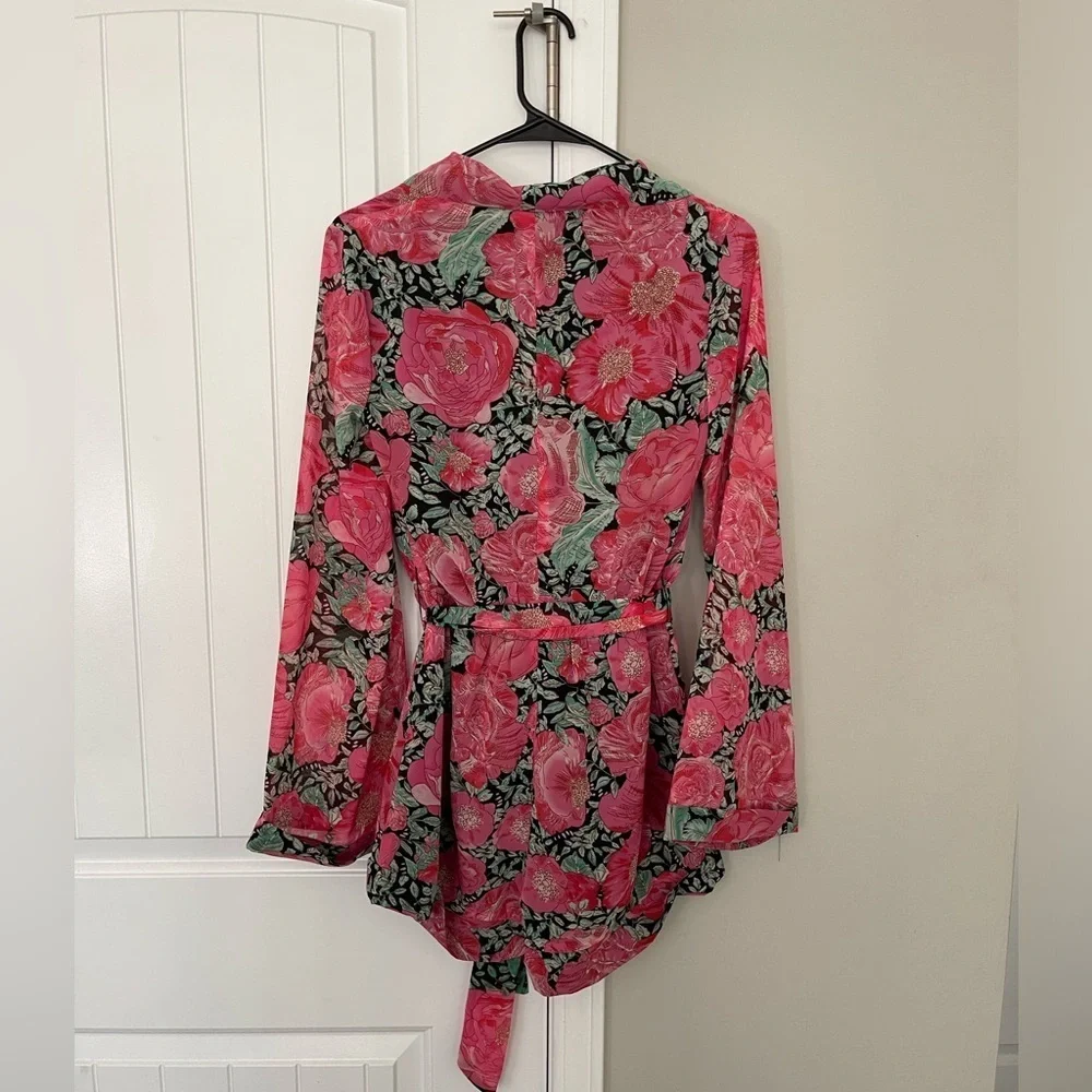 These Three Boutique Morocco Surplice Romper Floral Romper Tropical Small